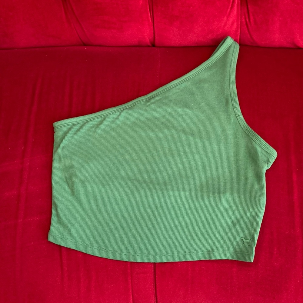 Victoria Secret Pink Rib One Shoulder crop top NWT